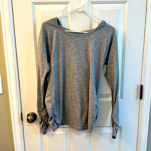 The North Face Gray hooded long sleeve shirt for Women. Size Medium.